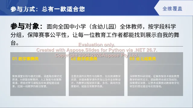 参与方式:教学案例、教学资源、论文成果三大类别