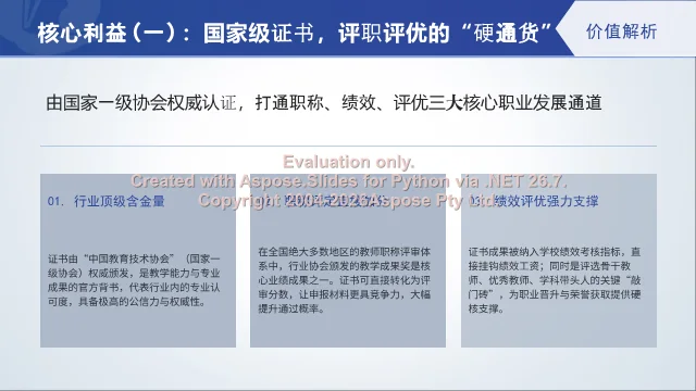 核心利益一:国家级证书打通职称、绩效、评优通道