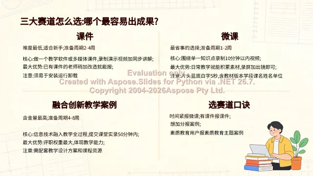 三大赛道对比:课件、微课、融合案例的难度与周期