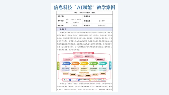 信息科技AI赋能教学案例:封面与总体设计框架